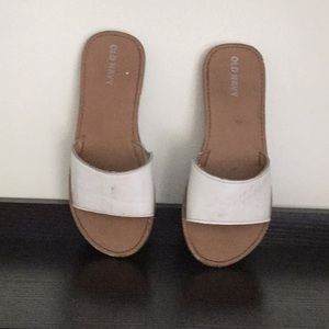 White sandals flats